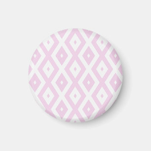 Íman Padrão de diamante branco e rosa pálido