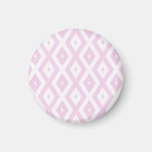 Íman Padrão de diamante branco e rosa pálido (Frente)