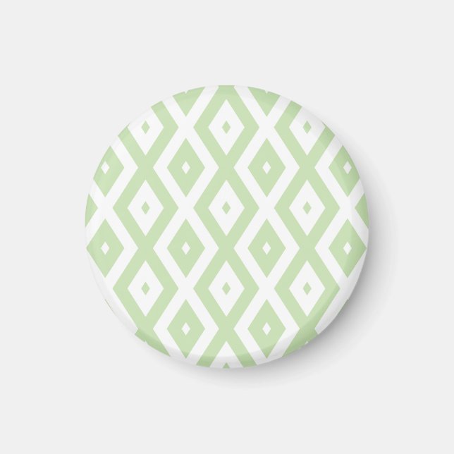 Íman Padrão de diamante branco e verde claro (Frente)