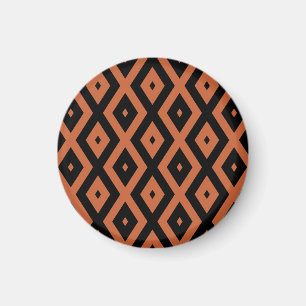 Íman Padrão de diamante laranja e preto