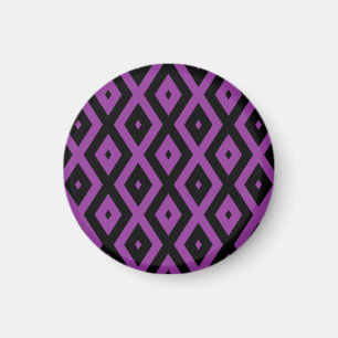 Íman Padrão de diamante roxo e preto
