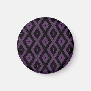 Íman Padrão de diamante roxo e preto escuro
