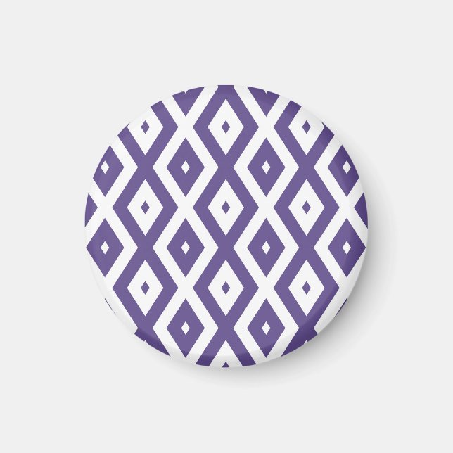 Íman Padrão de diamante ultra violeta e branco (Frente)