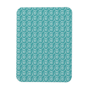 Íman Padrão de Dica Curlie Aqua e Branco