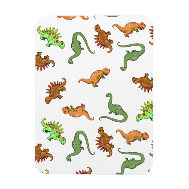Íman Padrão de Dinossauro Fofo (Vertical)