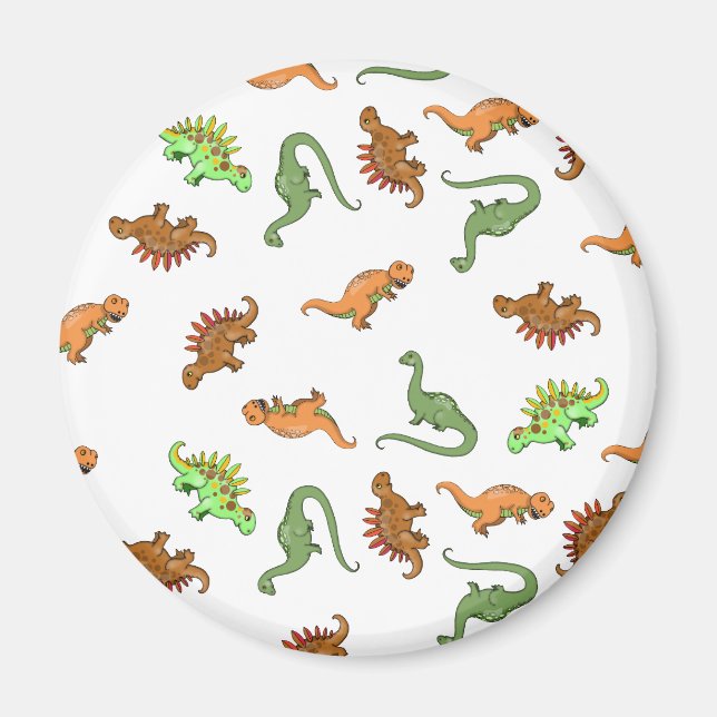 Íman Padrão de Dinossauro Fofo (Frente)