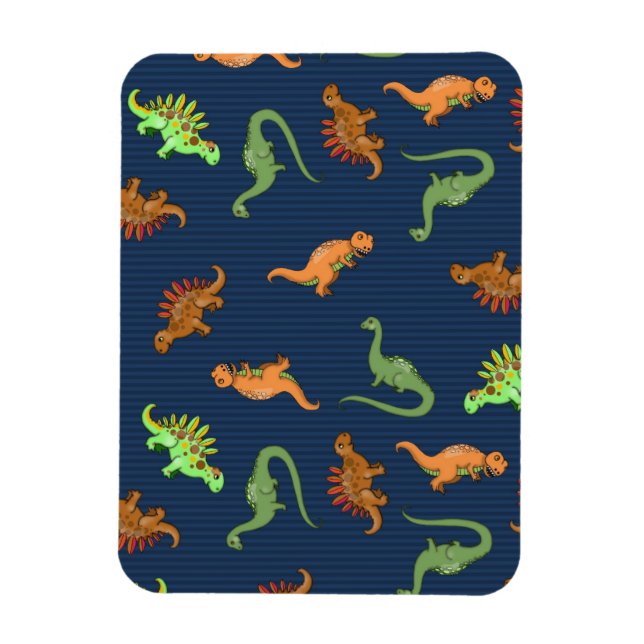 Íman Padrão de Dinossauros Fofos (Vertical)