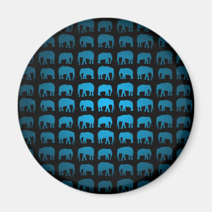 Íman Padrão de Elefante Azul