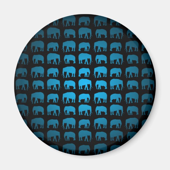 Íman Padrão de Elefante Azul (Frente)