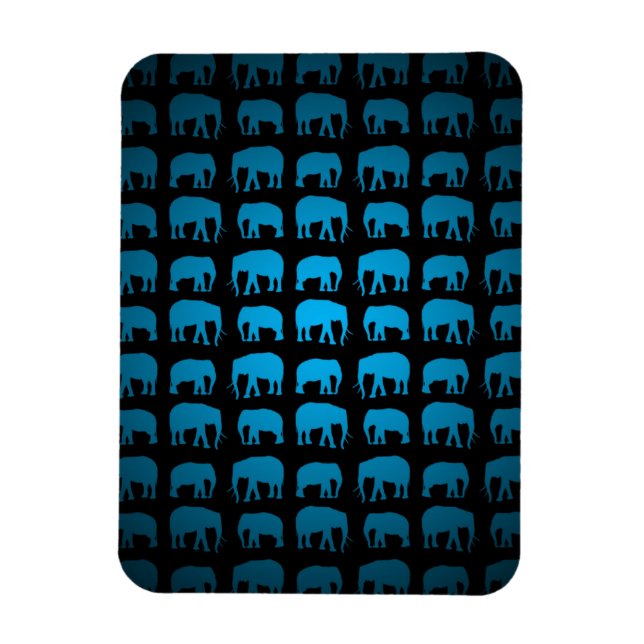 Íman Padrão de Elefante Azul (Vertical)