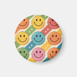 Íman Padrão de Emoji Sorriso Feliz Colorido