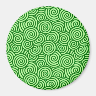 Íman Padrão de espiral japonês - pinheiro e verde lim