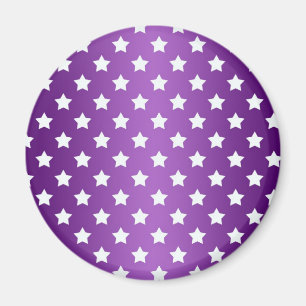 Íman Padrão de Estrela Branco e Roxo
