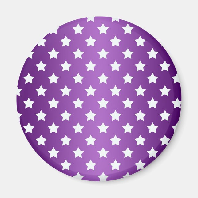 Íman Padrão de Estrela Branco e Roxo (Frente)