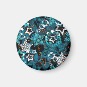 Íman Padrão de estrela Grunge, design infantis brincalh