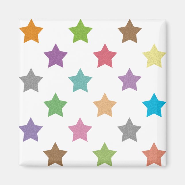 Íman Padrão de estrelas coloridas (Frente)