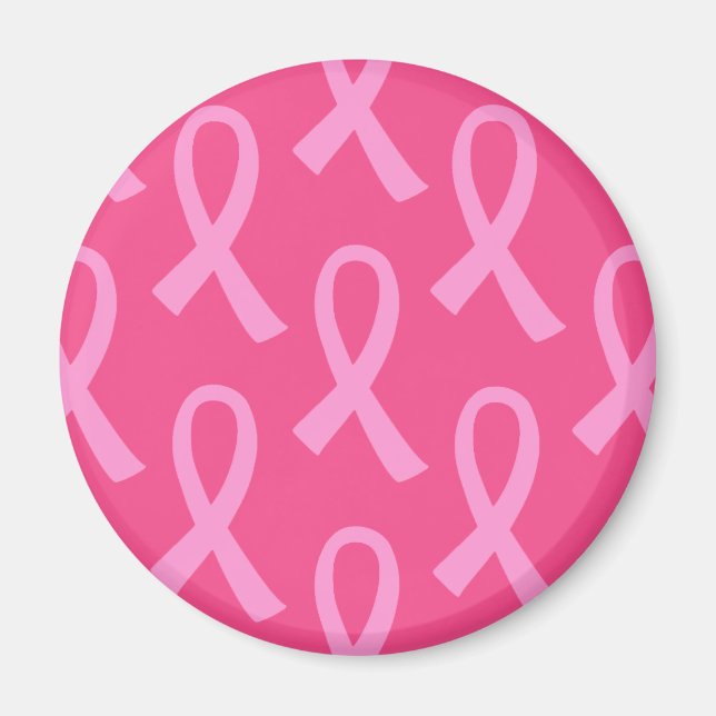 Íman Padrão de Fita Rosa do Câncer da Mama (Frente)
