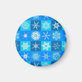 Íman Padrão de Flocos de Neve Azul