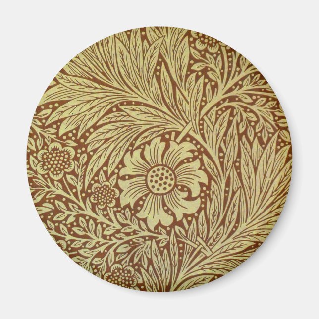 Íman Padrão de Flor Antiga Marigold de William Morris (Frente)