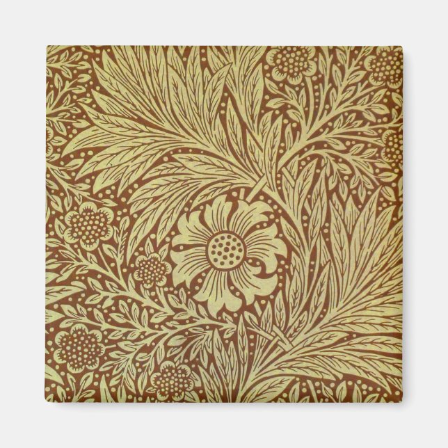 Íman Padrão de Flor Antiga Marigold de William Morris (Frente)
