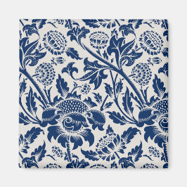 Íman Padrão de Flor Azul Vintage