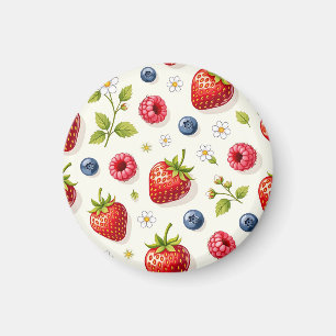 Íman Padrão de Flor de Cerejeira Frutas Frescas de Verã