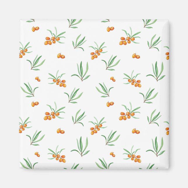 Íman Padrão de Flor Floral Quadrada de Primavera (Frente)