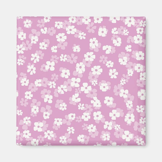 Íman Padrão de Flor Rosa Infantil (Frente)