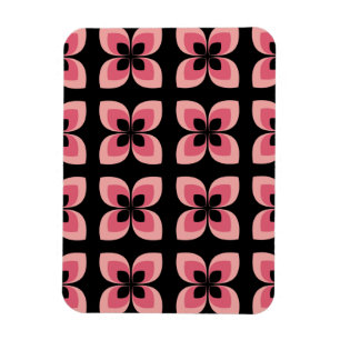 Íman Padrão de Flor Rosa Rosa Brilhante