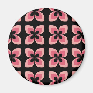 Íman Padrão de Flor Rosa Rosa Brilhante