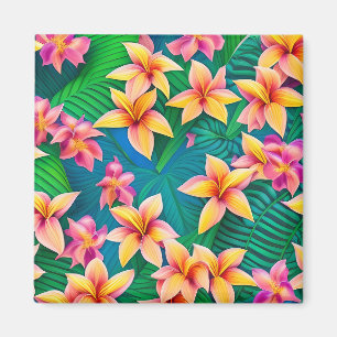 Íman Padrão de Flor Tropical do Havaí