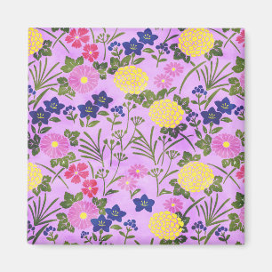 Íman Padrão de Flor Vintage Roxa Bonita