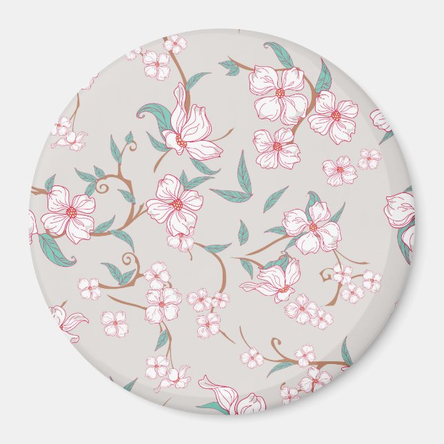 Íman Padrão de Flores Assustadoras (Frente)