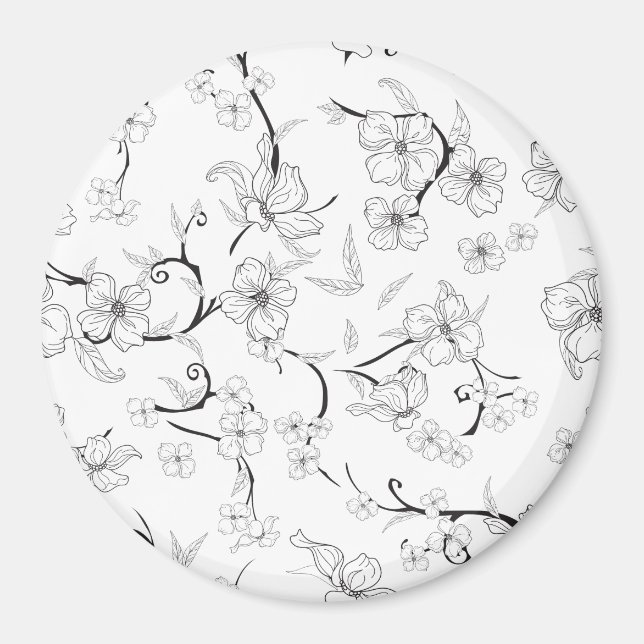 Íman Padrão de Flores Assustadoras 7 (Frente)