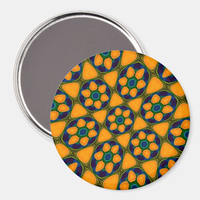 Íman Padrão de Flores de Abstrato exclusivo (Front/Back)