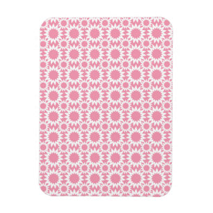Íman Padrão de Flores Estrela Fofas Rosa e Branco