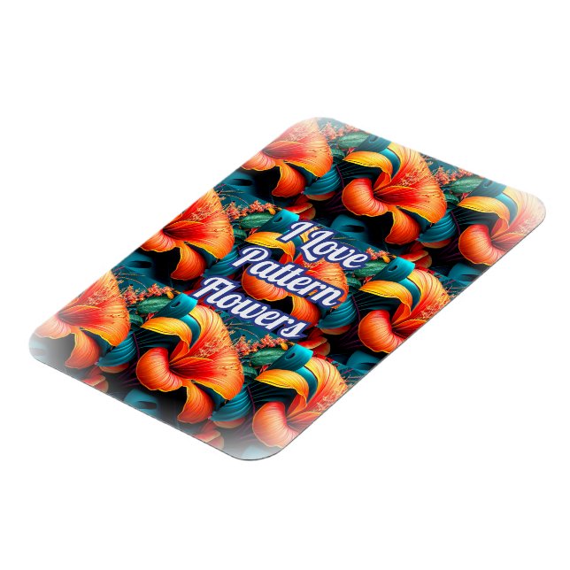 Íman Padrão de Flores Rosa Salmão (Left Side)