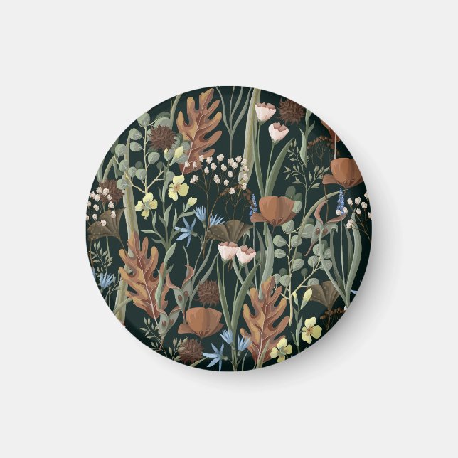 Íman Padrão de Flores Selvagens e Secas. (Frente)