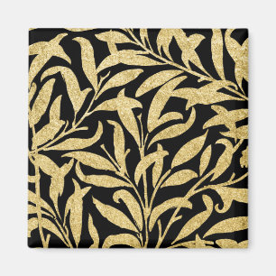 Íman Padrão de Folha Dourada e Negra