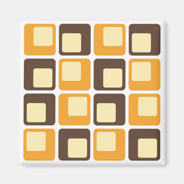 Íman Padrão de Formas Retro Quadradas 70s (Frente)