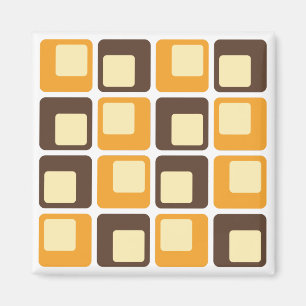 Íman Padrão de Formas Retro Quadradas dos Anos 70