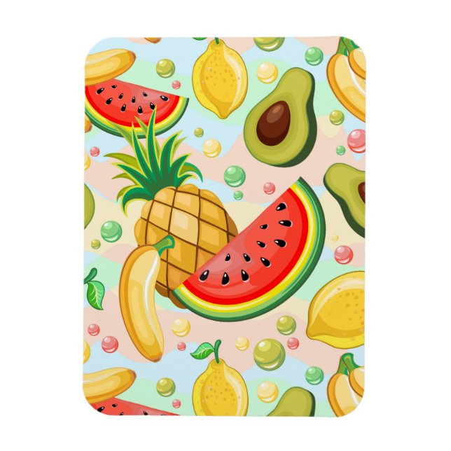 Íman Padrão de Frutas de Verão Fresco (Vertical)
