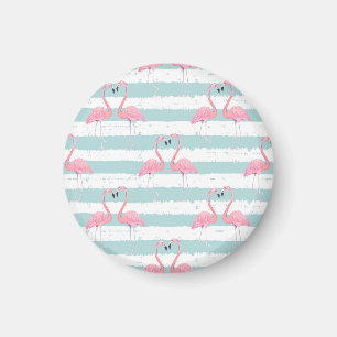 Íman Padrão de Fundo Flamingo Exótico