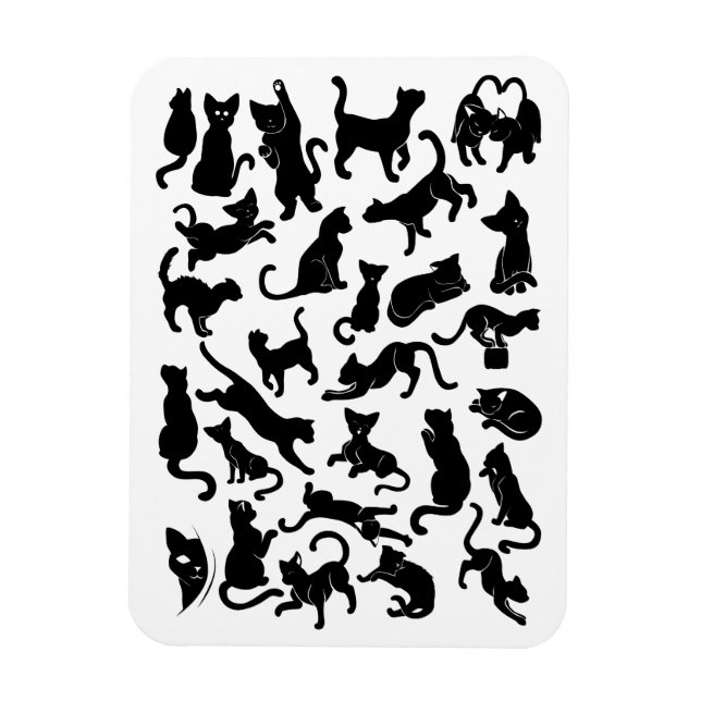 Íman Padrão de Gato Preto (Vertical)