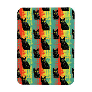 Íman Padrão de Gato Preto Retroativo