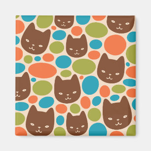 Íman Padrão de Gatos de bolinhas