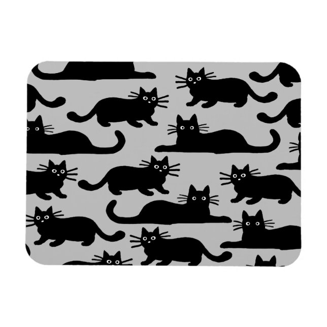 Íman Padrão de Gatos Pretos (Horizontal)