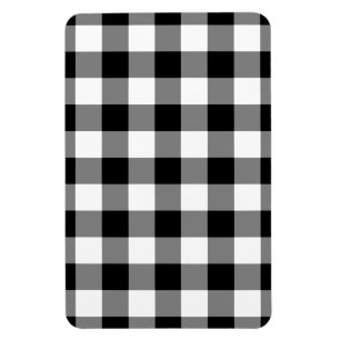 Íman Padrão de Gingham Preto e Branco