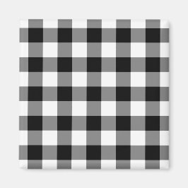 Íman Padrão de Gingham Preto e Branco