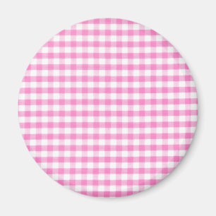 Íman Padrão de Gingham rosa quente
